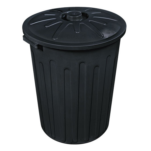 LIXEIRA COM TAMPA 60LTS PRETA